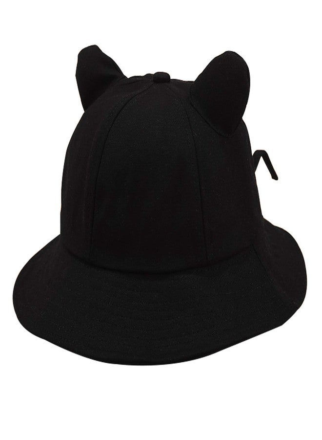 Umeepar Unisex Packable Bucket Hat Sun Hat for Womens Men (Cat Ear &Tail) (US, Alpha, One Size, Black) - Image 2